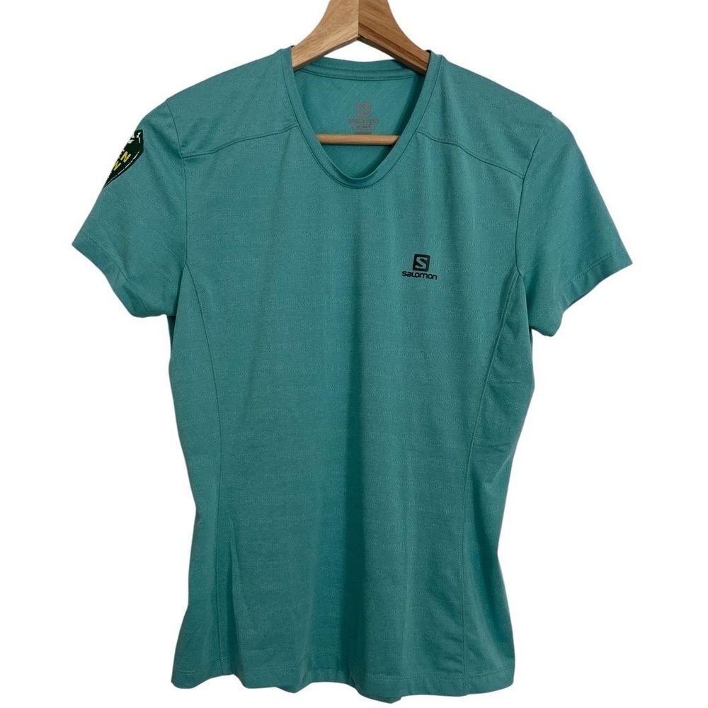 Salomon T Shirt Womens Small Meadowbrook Green Broken Arrow Skyrace Performance